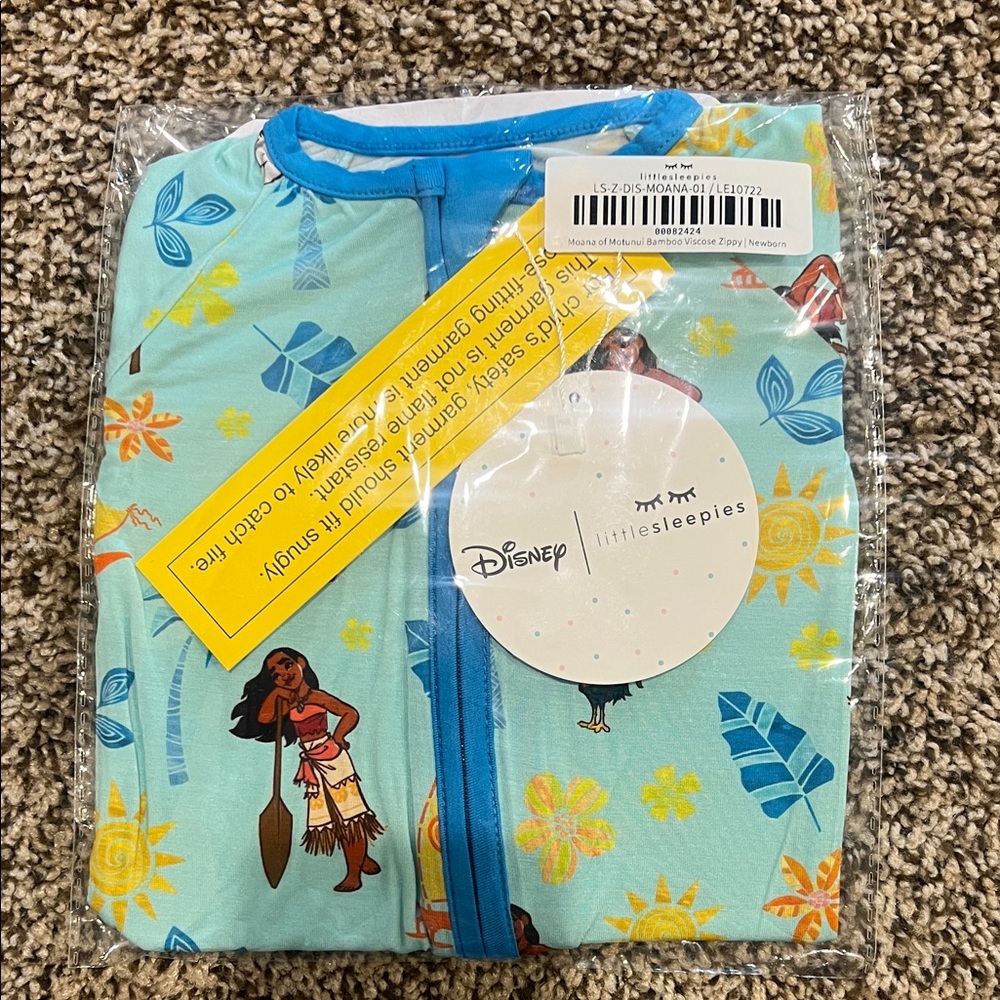 NWT Little Sleepies Moana Zippy